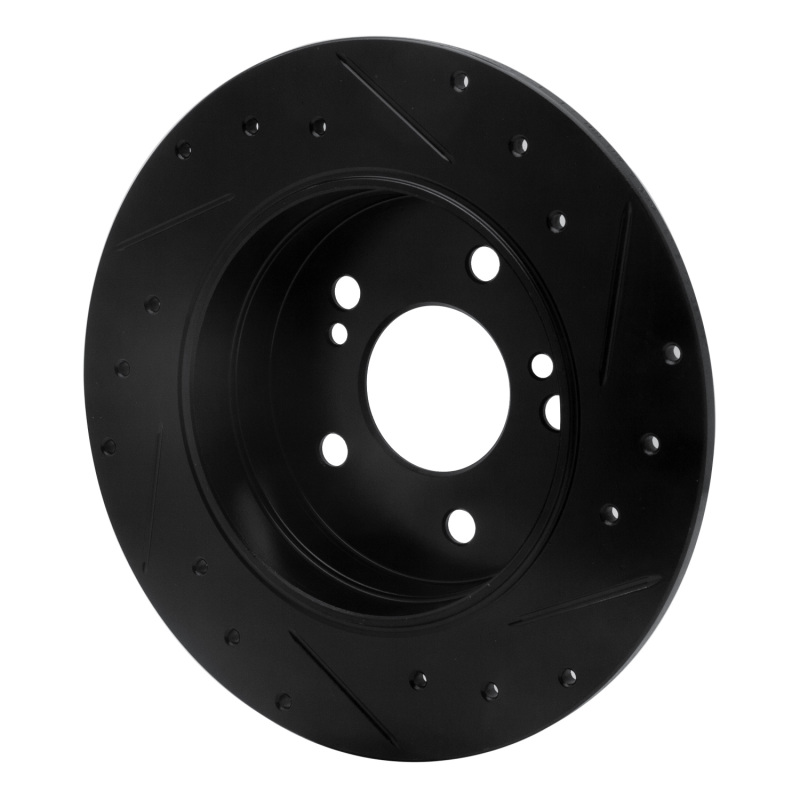 Hyundai XG350 Brake Rotor (1) - Front Left - R1 Concepts - Drilled & Slotted - Black - `01-`03